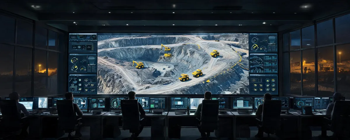 Telematics dashboard overlooking autonomous haul route